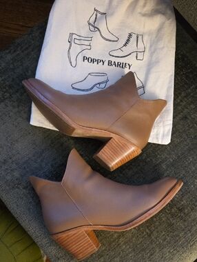 Poppy Barley Brown Leather Ankle Booties